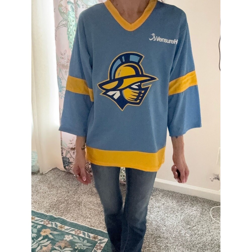 Gwinnett gladiators Light Blue & Gold Hockey Jersey